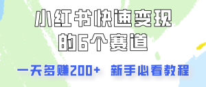 小红书的收益最大化的6个跑道，一天挣到200，每个人必读实例教程！-番茄副业网