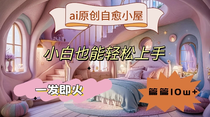 ai原创设计痊愈小房子，新手也可以快速上手，一发即火，每篇10w 【揭密】-番茄副业网
