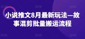 小说推文8月全新模式—小故事剪辑大批量运送步骤-番茄副业网