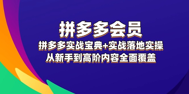 拼多多会员实战宝典+实战落地实操，从新手到高阶内容全面覆盖-番茄副业网