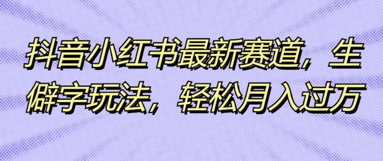 抖音小红书最新生态，不认识的字游戏玩法，轻轻松松月入了万-番茄副业网