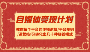 自媒体变现方案-教大家每个平台传播逻辑性/运营规则/运营方法/转换出几十种赚钱方法-番茄副业网