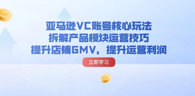 亚马逊平台VC账户游戏核心玩法，拆卸商品控制模块运营方法，提升店铺GMV，提高运营利润-番茄副业网