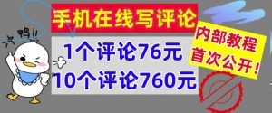 在线写评论，1个评价76元，10个评价760元，内部结构实例教程，首次亮相【干货知识】-番茄副业网