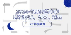 2024TEMU拼多多平台跨境电商开实体店、经营、选款(25节视频课程)-番茄副业网