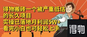 （12325期）得物搬砖 一个被严重低估的长久项目   一单30—300+   实操已落地  月…-番茄副业网