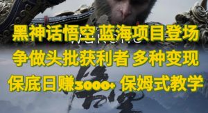 黑神话悟空，蓝海项目出场，争当头批盈利者，多种多样转现日赚3k，跟踪服务课堂教学-番茄副业网