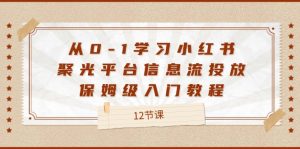 从0-1学习培训小红书的聚光镜服务平台信息流投放，家庭保姆级基础教程（12堂课）-番茄副业网