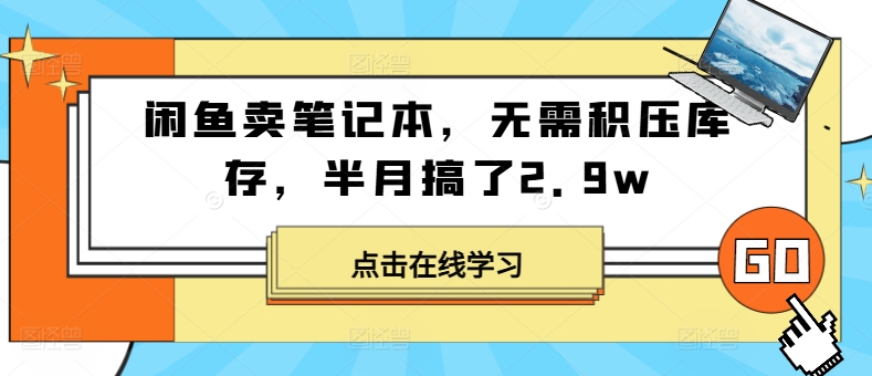 闲鱼卖笔记本，无需积压库存，半月搞了2.9w-番茄副业网
