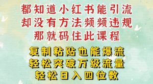小红书的靠拷贝一周提升千级流量入口干货知识，以瘦身为例子，每日平稳引流变现四位数【揭密】-番茄副业网