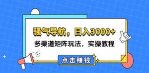 (12255期)日入3000+ 骚气导航,多渠道矩阵玩法,实操教程-番茄副业网