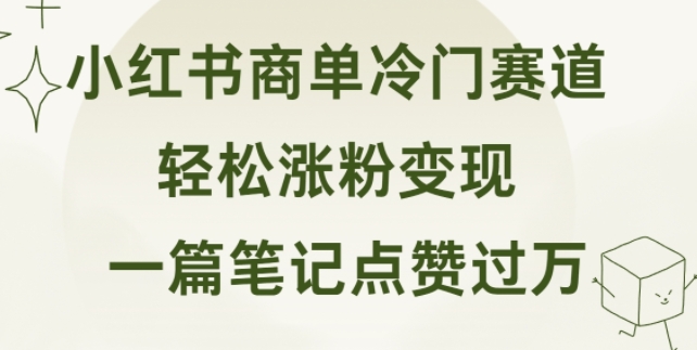 小红书的商单小众跑道 一篇手记关注点赞破万 轻轻松松增粉转现-番茄副业网