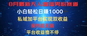 八月全新无人直播粉丝跑道，服务平台盈利撸不断，新手轻轻松松日赚1K，公域加服务平台可以实现双平台转现-番茄副业网