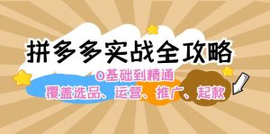 拼多多平台实战演练攻略大全：0基本到熟练，遮盖选款、经营、营销推广、起款-番茄副业网