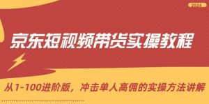 （12061期）京东短视频带货实操教程，从1-100进阶版，冲击单人高佣的实操方法讲解-番茄副业网