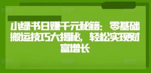小绿书日赚千元秘籍：零基础搬运技巧大揭秘，轻松实现财富增长-番茄副业网