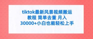 tiktok全新景色视频搬运实例教程 简易去重复 月入3W 新手也可以快速上手【揭密】-番茄副业网