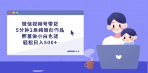 （12218期）微信视频号带货，5分钟1条纯原创作品，照着做小白也能轻松日入500+-番茄副业网
