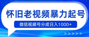 复古小视频暴力行为养号，视频号分为日入1k-番茄副业网
