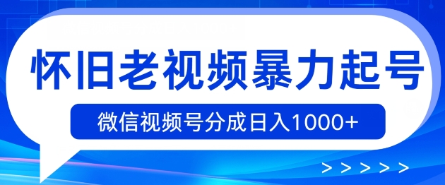 复古小视频暴力行为养号，视频号分为日入1k-番茄副业网