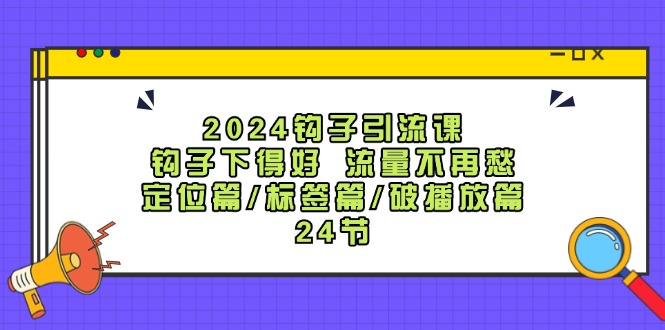 （12097期）2024钩子·引流课：钩子下得好 流量不再愁，定位篇/标签篇/破播放篇/24节-番茄副业网