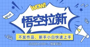 悟空拉新最新玩法，无需作品暴力出单，小白快速上手-番茄副业网