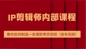 IP剪辑师内部课程,电商切片培训,教你如何制造一条爆款带货视频(挂车视频)-番茄副业网