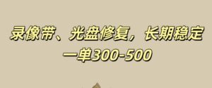光碟视频修补，持续稳定，不耗号，一单300-500-番茄副业网