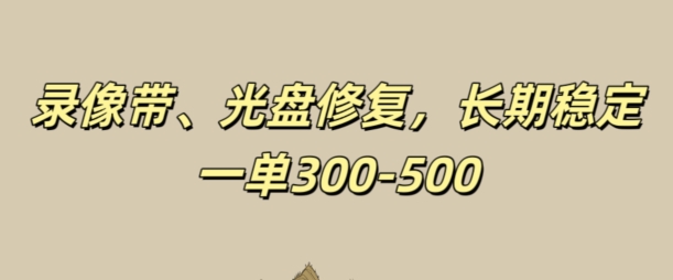光碟视频修补，持续稳定，不耗号，一单300-500-番茄副业网