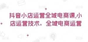 抖音小店运营全域电商课，​小店运营技术，全域电商运营-番茄副业网
