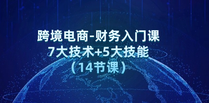 （12047期）跨境电子商务-会计新手入门课：7大工艺 5大技术（14堂课）-番茄副业网
