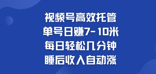 微信视频号高效率代管，运单号日赚7-10米，每日轻轻松松数分钟，睡后收入全自动涨-番茄副业网