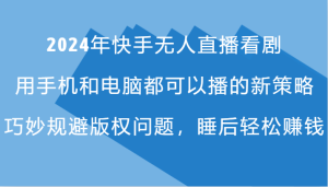 2024年快手无人直播看剧,手机电脑都可播的新策略,巧妙规避版权问题,睡后轻松赚钱-番茄副业网