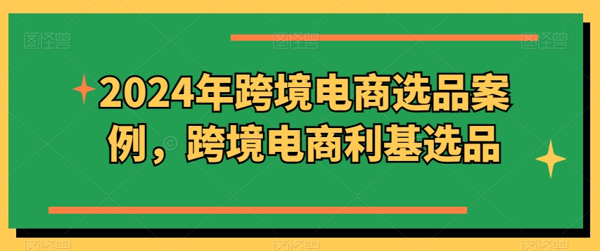 2024年跨境电商选品实例，跨境电子商务冷门选款（升级）-番茄副业网