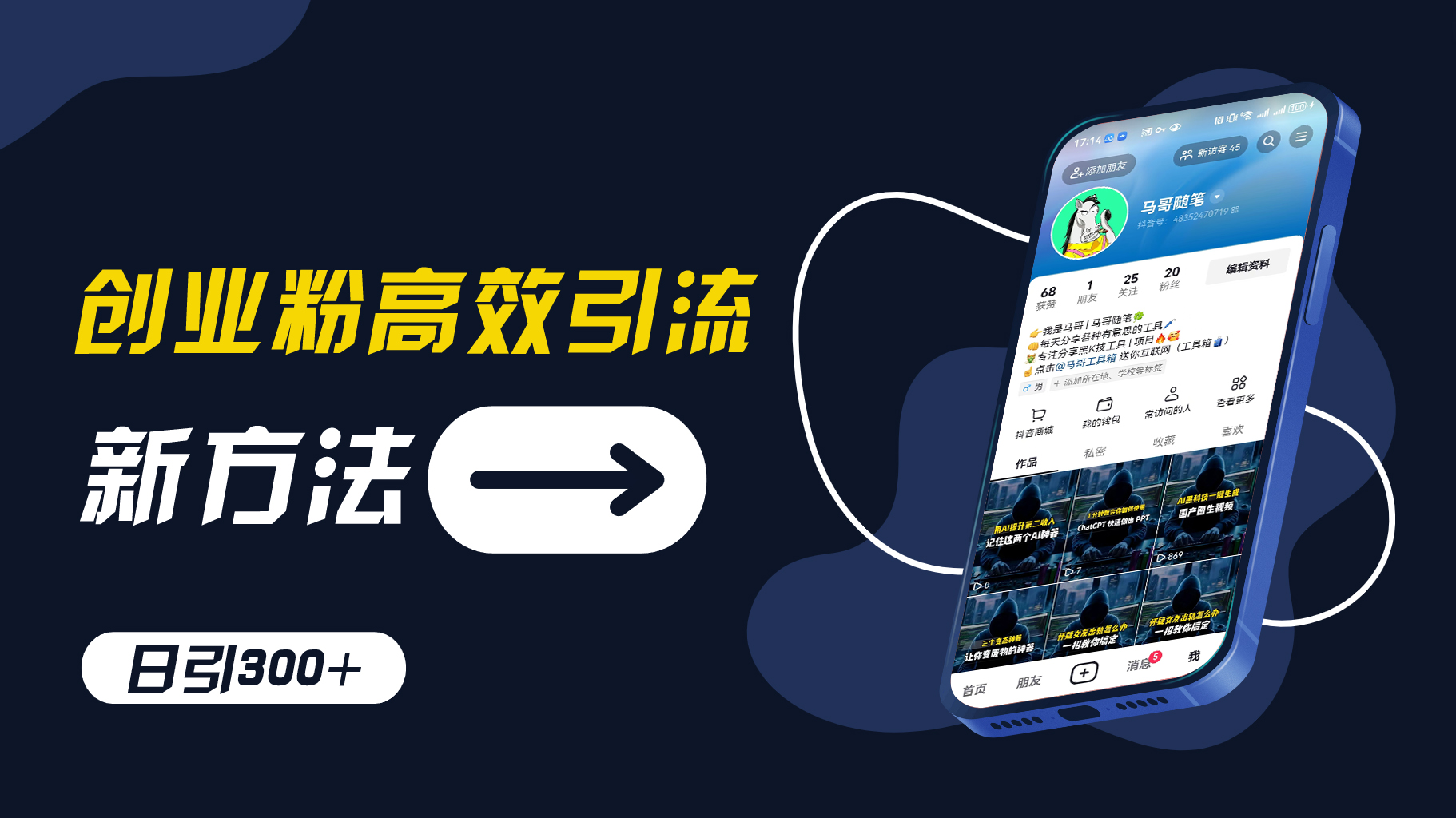 创业粉高效引流，抖音工具号玩法，日引300+，不要成为学习高手，要成为实战高手【揭秘】-番茄副业网