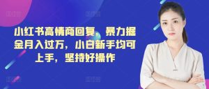 小红书的高情商回复，暴力行为掘金队月入了万，新手初学者都可入门，坚持不懈好操作-番茄副业网
