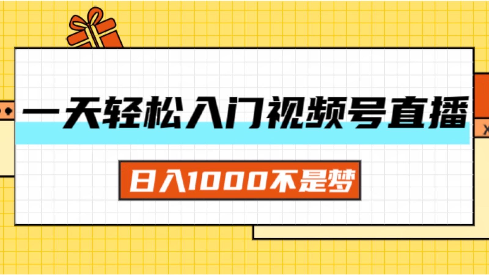 （11906期）一天入门视频号直播带货，日入1000不是梦-番茄副业网
