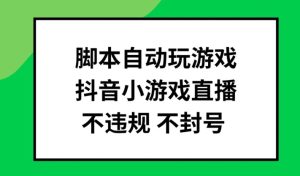 脚本制作全自动打游戏，抖音小游戏直播间，不违规防封号可大批量做【揭密】-番茄副业网
