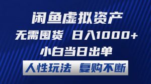 （12187期）闲鱼虚拟资产 无需囤货 日入1000+ 小白当日出单 人性玩法 复购不断-番茄副业网