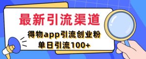 最新引流渠道,得物APP引流创业粉,单日引流100+-番茄副业网