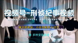 运用刑侦纪实短视频，赚微信视频号分为方案盈利，使用方便，新手入门轻轻松松月入了万【揭密】-番茄副业网