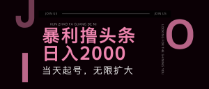 （11929期）暴力行为撸今日头条，运单号日入2000 ，可无限扩大-番茄副业网