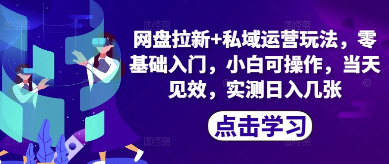 百度云盘引流 私域流量运营游戏玩法，零基础入门，小白可实际操作，当日奏效-番茄副业网