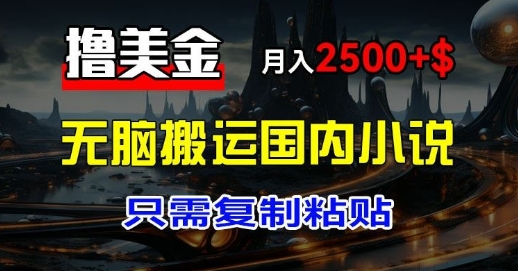 全新撸美元新项目：运送中国小说爽文，仅需拷贝，月入2k 美元-番茄副业网