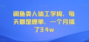 淘宝闲鱼人体工学座椅，天天都是打造爆款，一个月做了3.4w-番茄副业网