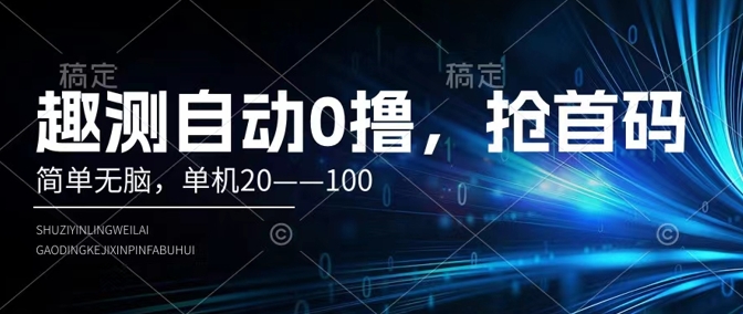 趣测全自动0撸，简易没脑子，单机版20–100-番茄副业网