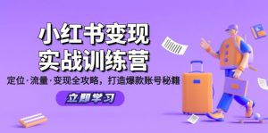 (12216期)小红书变现实战训练营:定位·流量·变现全攻略,打造爆款账号秘籍-番茄副业网