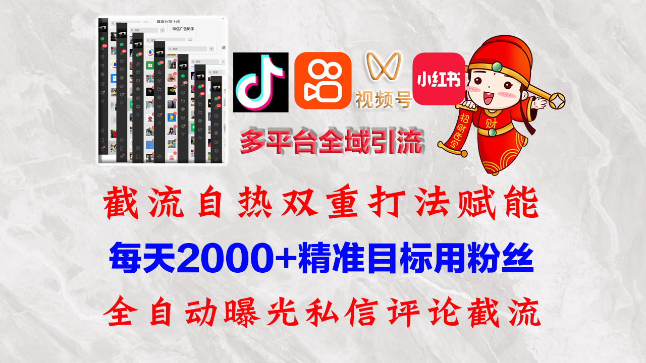 （12559期）快手，抖音，小红书，视频号多平台全自动引流获客系统 精准全域引流，…-番茄副业网