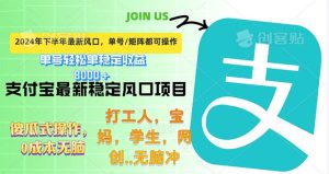 （12563期）下半年最新风口项目，支付宝最稳定玩法，0成本无脑操作，最快当天提现…-番茄副业网