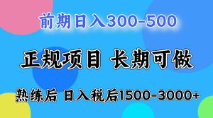 (12608期)一天收益500,上手后每天收益(税后)1500-3000-番茄副业网